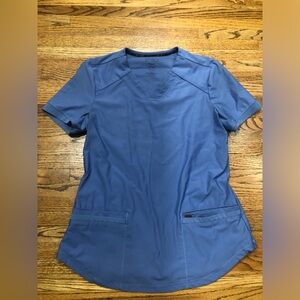 Cherokee Form Sky Blue V-neck Scrub Top Sz S